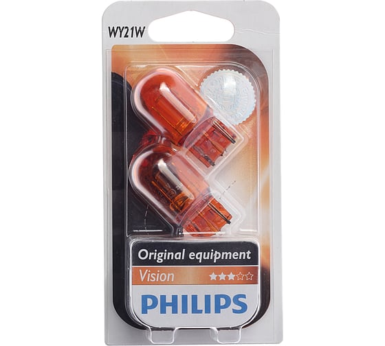 Автолампа PHILIPS WY21W W3 16d YELLOW 2 шт. 12V 1,10 12071B2 1