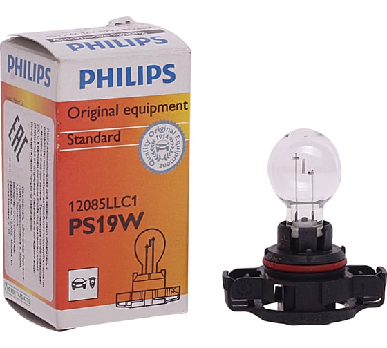 Автолампа PHILIPS PS19W PG20,1 HALOGEN LONG LIFE 12V 1,15 12085LLC1