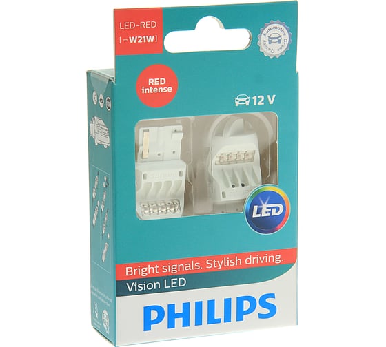 Автолампа PHILIPS W21W LED RED INTENSE 2 шт. 12V 1 OLD 12838REDX2 1