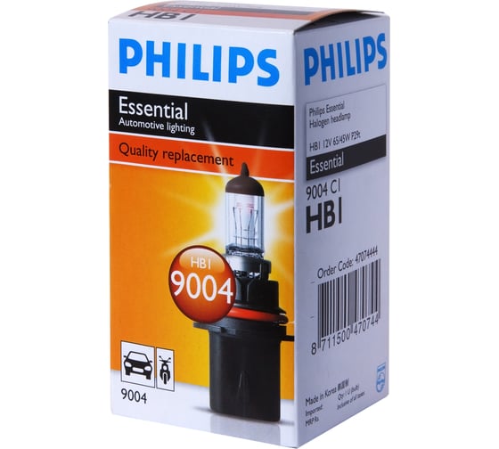 Автолампа PHILIPS HB1, 9004, 65, 45 P29t 12V 1,10,100 9004C1 1