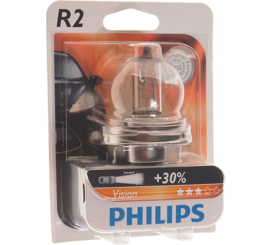Автолампа PHILIPS R2, 45, 40 P45t-41, 12V 1,10,200 12475B1 1