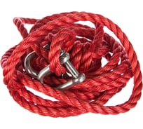 Буксировочный трос TOPAUTO трехпрядный канат ПРЕМИУМ 10 т, 2 скобы, 6 метров, сумка ТА-P9-1023С