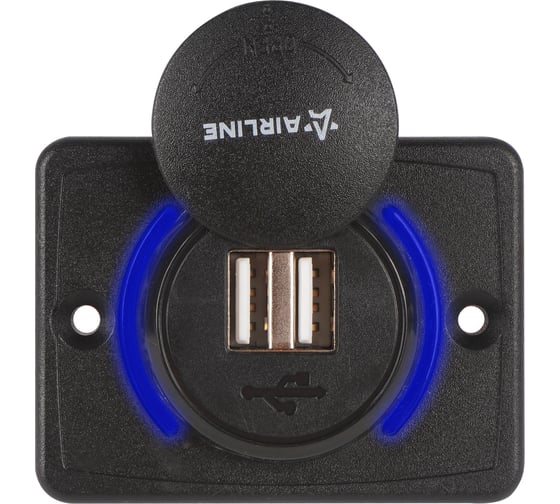Розетка USB Airline накладная, c 2 портами, 5 В, 3.1 А AEBJ210