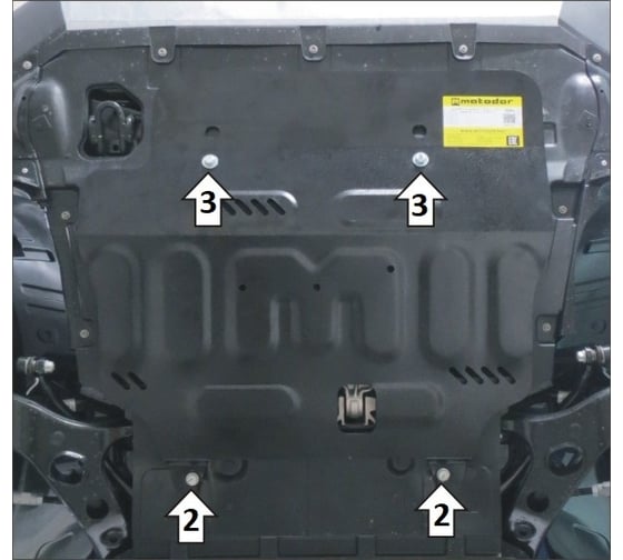 Стальная защита ООО Трио Сервис 2 мм Д, КПП Geely Atlas Pro MOTODOR 74203
