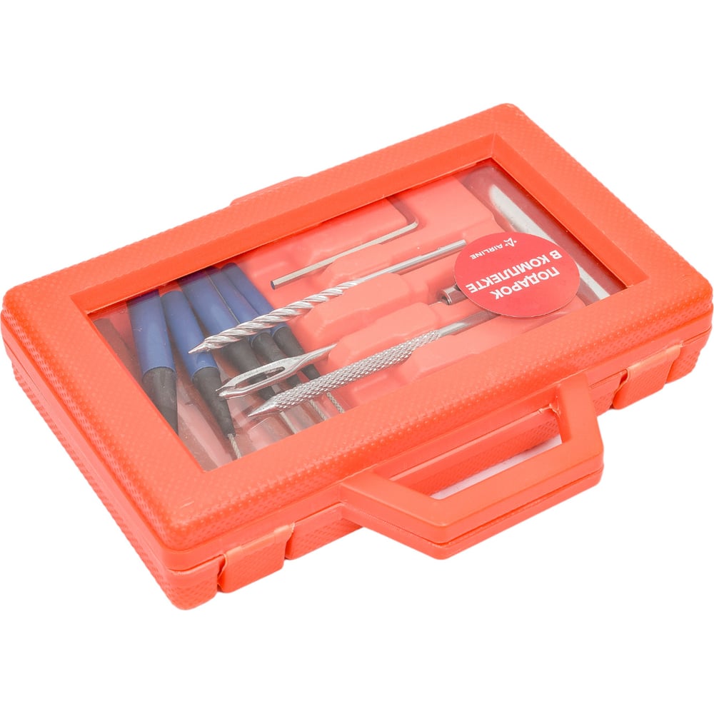 РемкомплектдлябескамерныхшинAirlineвкейсе,шилодляжгута,напильник,спиральное,5жгутов,ножATRK109