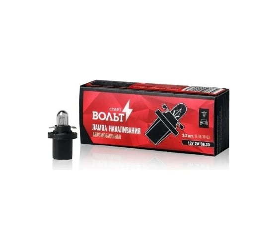Лампа накаливания StartVOLT 12V, 2W, B8.3D VL-B8.3D-03