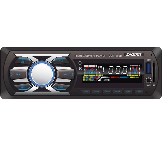 Автомагнитола DIGMA DCR-300B 1DIN, 4x45Вт 479895