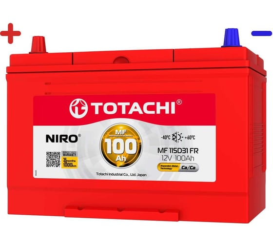 Аккумуляторная батарея TOTACHI АКБ NIRO MF 115D31 100 FR 90100
