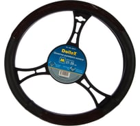 Оплетка руля DolleX D=38 см черная с вставками под дерево OPL-38221