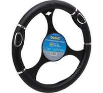 Оплетка руля DolleX D=38 см черная, с вставками OPL-38011