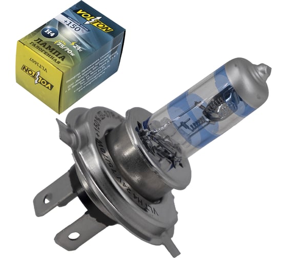 Лампа галогенная VOLTON H4 24В 75/70Вт Р43t +150 VLT1607
