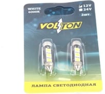 Cветодиодная лампа VOLTON Т11, S8.5, 12 В, 3 SMD, 39 мм, CANBUS 5050, блистер 2 шт. VLTC041W