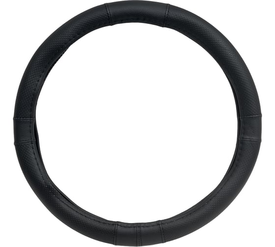 Оплетка рулевого колеса Nova Bright M, экокожа, черная с перфорированными черными вставками, черная строчка 48326 1