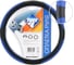 Оплетка рулевого колеса Nova Bright M, экокожа, черная с перфорированными синими вставками, синяя строчка 48325 1