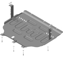 Стальная защита MOTODOR 2 мм Д, КПП FAW Bestune T55 73904