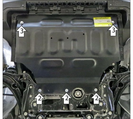 Стальная защита MOTODOR 2 мм Д, КПП, Jetta VS5, VS7 с 2023г. 72304