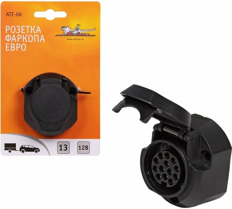 Розетка фаркопа Airline 13 контактов, ЕВРО, пластик ATE-06