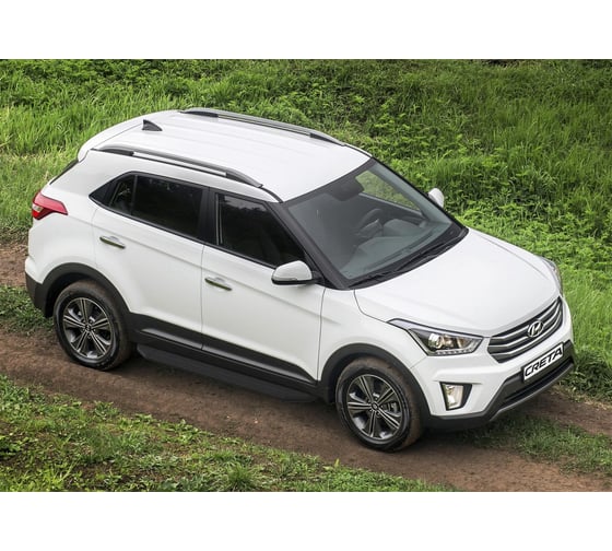 Пороги "Premium-Black" Rival для Hyundai Creta 2016-2020 2020-н.в., 173 см, 2 шт., алюминий, A173ALB.2310.1