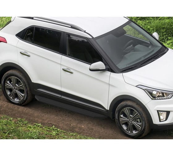 Пороги "Premium-Black" Rival для Hyundai Creta 2016-2020 2020-н.в., 173 см, 2 шт., алюминий, A173ALB.2310.1