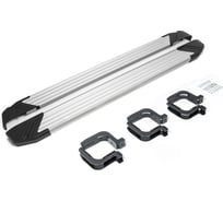 Алюминиевые пороги Rival Silver Mitsubishi Pajero Sport II 2008-2016, 2 шт., F173AL.4003.1