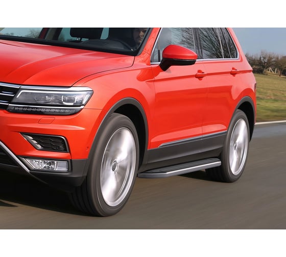 Пороги "Premium" Rival для Volkswagen Tiguan II 2016-2020 2020-н.в., 173 см, 2 шт., алюминий, A173ALP.5802.4