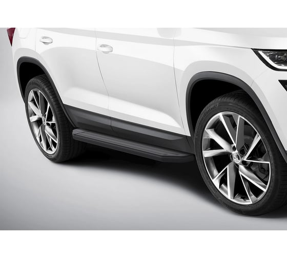 Алюминиевые пороги Rival Premium-Black для Skoda Kodiaq II 2017, 2 шт., A180ALB.5102.2