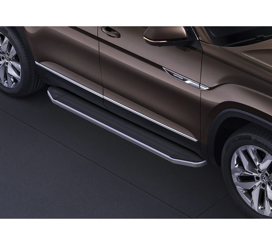 Пороги "Premium" Rival для Volkswagen Teramont 2017-н.в., 193 см, 2 шт., алюминий, A193ALP.5805.1