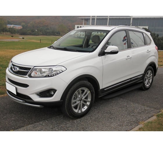 Пороги "Premium-Black" Rival для Chery Tiggo 5 2014-2020, 173 см, 2 шт., алюминий, A173ALB.0902.1