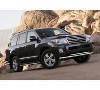 Защита переднего бампера d76+d57 Rival для Toyota Land Cruiser 200 рестайлинг 2012-2015, нерж. сталь, R.5713.004