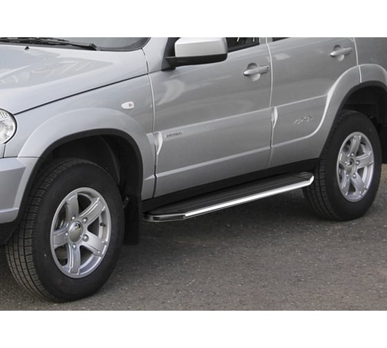 Пороги "Premium" Rival для Chevrolet Niva 2002-2020, 160 см, 2 шт., алюминий, A160ALP.1001.2