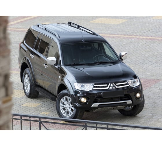 Алюминиевые пороги Rival Black Mitsubishi Pajero Sport II 2008-2016, 2 шт., F173ALB.4003.1