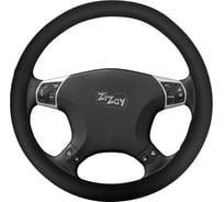 Оплетка на руль ZiZay размер М, 37-39 см., черный цвет, фактура гладкая, эко-кожа ZZ0203