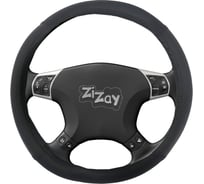 Оплетка на руль ZiZay размер М, 37-39 см., черный карбон, гладкая эко-кожа ZZ0205