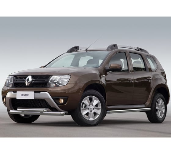 Защита переднего бампера d57+d42 Rival Renault Duster I рестайлинг 2015, R.4703.002