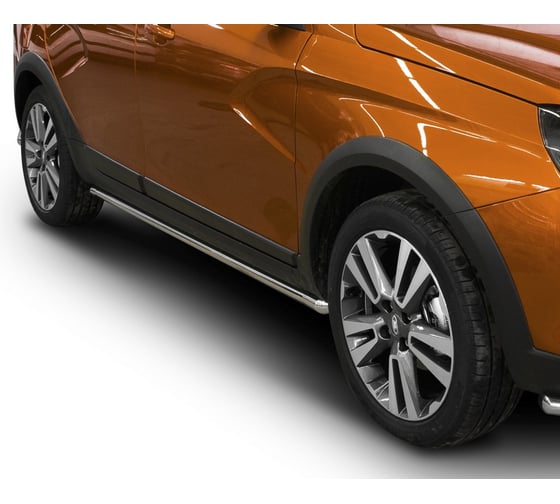 Защита порогов d42 Rival для Lada Vesta I универсал Cross 2017-н.в., 2 шт., R.6007.004