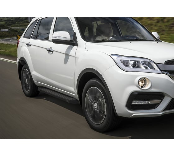 Алюминиевые пороги Rival Black для Lifan X60 I рестайлинг 2016-н.в., 2 шт., F160ALB.3302.3
