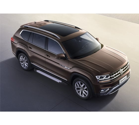Пороги "Bmw-Style круг" Rival для Volkswagen Teramont 2017-н.в., 193 см, 2 шт., алюминий, D193AL.5805.1 1