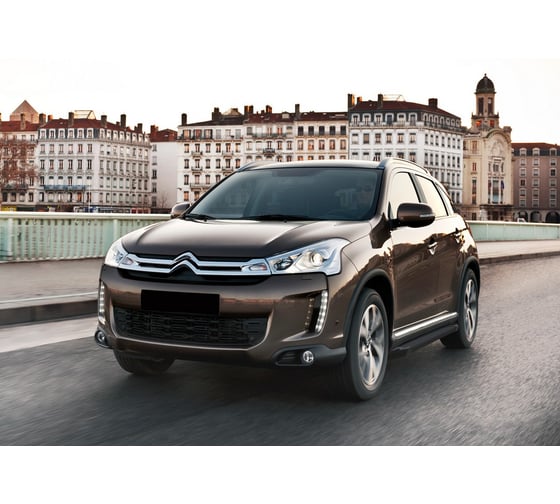 Пороги "Black" Rival для Citroen C4 Aircross/C-Crosser/Mitsubishi ASX/Outlander, F173ALB.4005.1