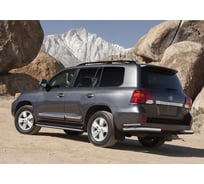 Защита заднего бампера d76+d42 уголки Rival для Toyota Land Cruiser 200 рестайлинг 2012-2015, нерж. сталь, 2 части, R.5713.017
