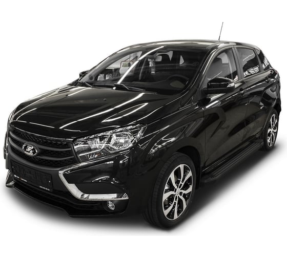 Пороги "Black" Rival для Lada Xray 2015-н.в., 173 см, 2 шт., алюминий, F173ALB.6002.1