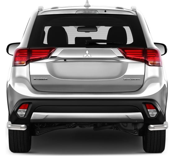 Защита заднего бампера Rival d57 уголки Mitsubishi Outlander III, 2 части R.4010.010