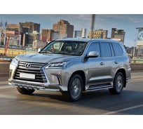Защита переднего бампера Rival d76+d57 с профильной ЗК для Lexus LX (кроме Superior) 15-21 R.3210.001