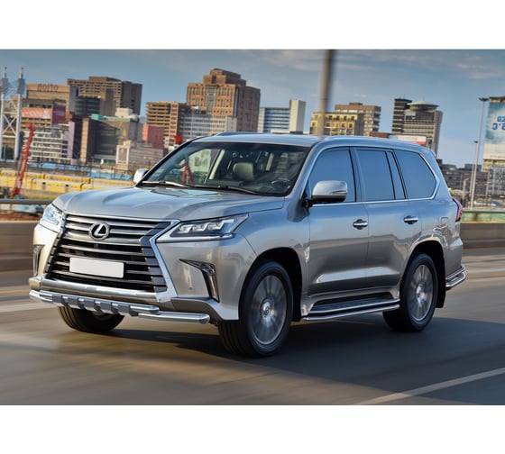 Защита переднего бампера Rival d76+d57 с профильной ЗК для Lexus LX (кроме Superior) 15-21 R.3210.001 1