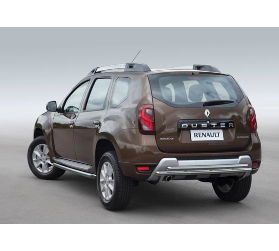 Защита заднего бампера Rival d42+d42 для Renault Duster I рестайлинг 2015, R.4703.009 1