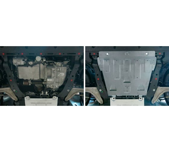 Защита картера и КПП Rival для Ford Mondeo V (V - 2.0 (199 л.с.); 2.5) 2015-н.в., штампованная, алюминий 4 мм, с крепежом, 333.1849.1