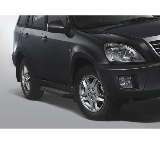 Пороги "Premium-Black" Rival для Chery Tiggo (T11) 2005-2016, 160 см, 2 шт., алюминий, A160ALB.3301.2