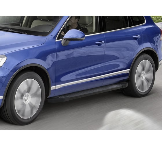 Алюминиевые пороги Rival Black для Volkswagen Touareg II 2010-2018, 2 шт., F193ALB.5801.3