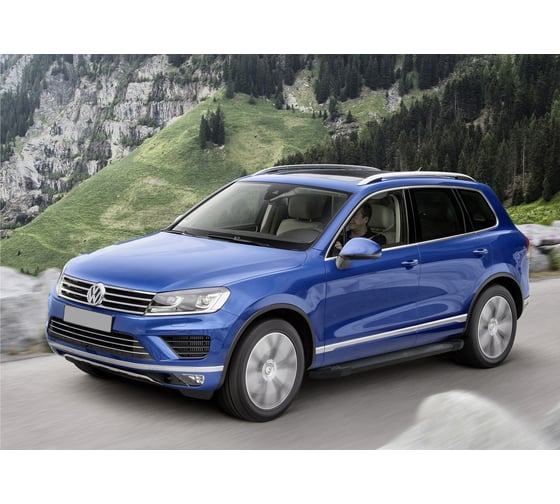 Алюминиевые пороги Rival Black для Volkswagen Touareg II 2010-2018, 2 шт., F193ALB.5801.3