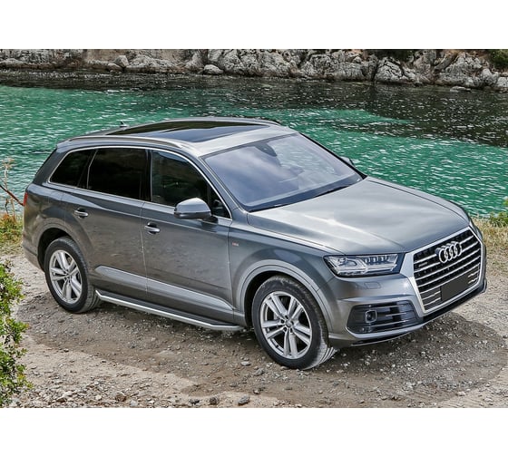 Пороги "Premium" Rival для Audi Q7 II 2015-2020 2020-н.в., 193 см, 2 шт., алюминий, A193ALP.0304.1