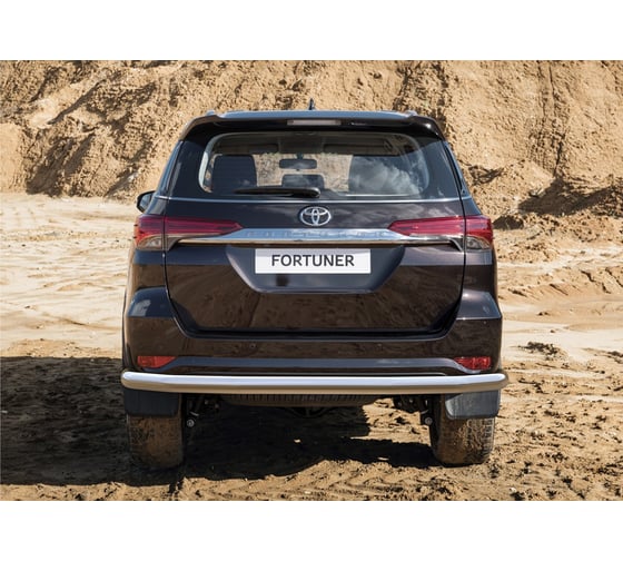 Защита заднего бампера d76 Rival для Toyota Fortuner II 2017-2020, нерж. сталь, R.5720.008 1